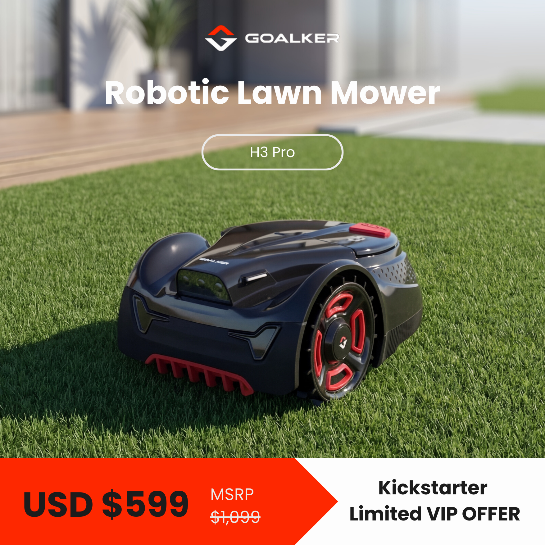 $29 Goalker H3 Pro Robotic Lawn Mower Deposit Reservation