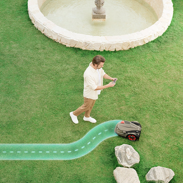 Goalker app-controlled lawn management illustration